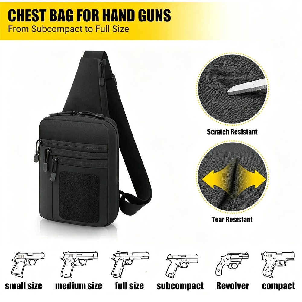 Concealed Carry Chest Gun Bag  - Edc Pistol Carry Bag recension och pris