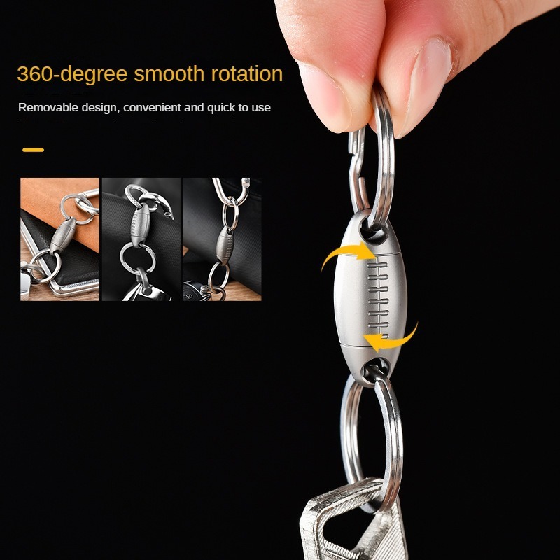 Titanium Rugby Shape Keychain  - Edc Carry Backpack recension och pris